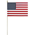 12" x 18" Lightweight Cotton US Stick Flag with Spear Top on a 30" Dowel